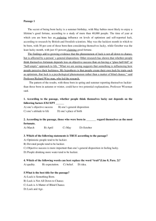 大学英语阅读三级Passage110