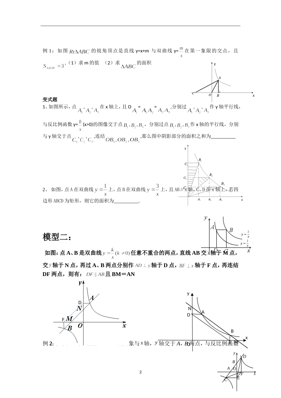 初中数学模型--反比例函数常见几何模型_第2页
