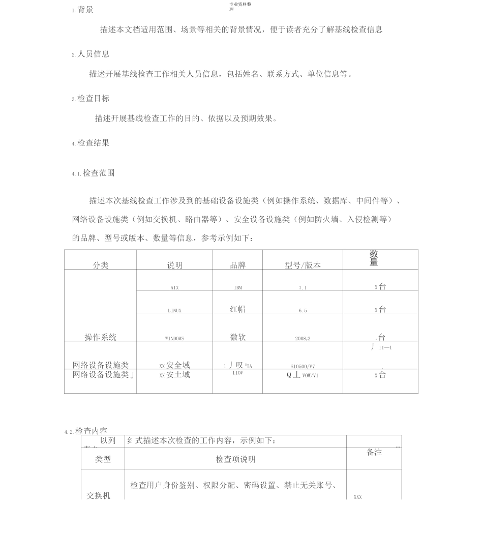 XX系统基线检查报告(模板)_第3页
