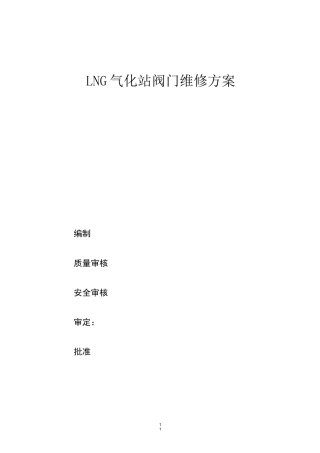 LNG维修阀门方案