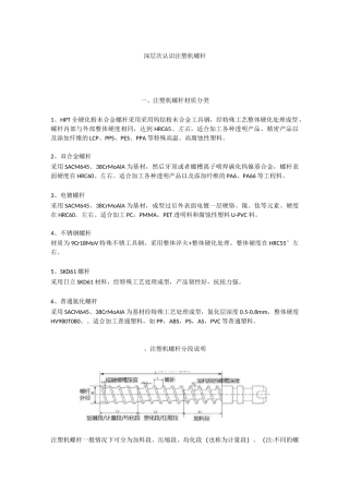 深层次认识注塑机螺杆