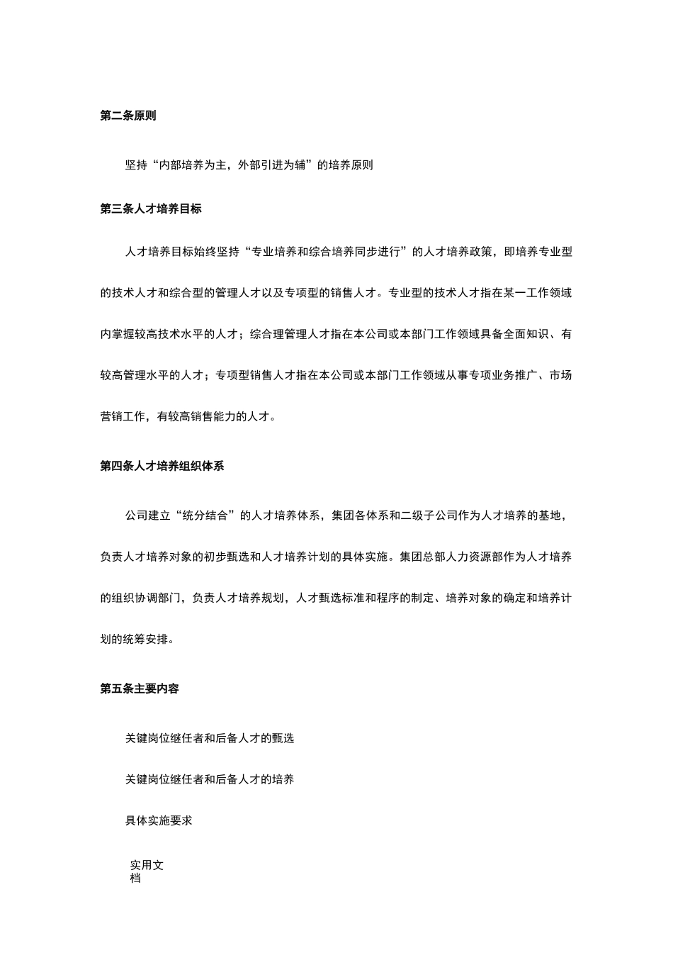 《人才梯队建设方案》word版_第3页