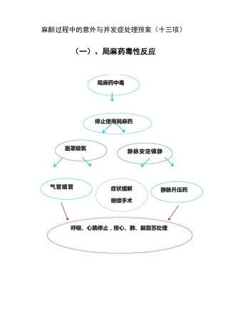 麻醉过程中的意外与并发症处理流程图 