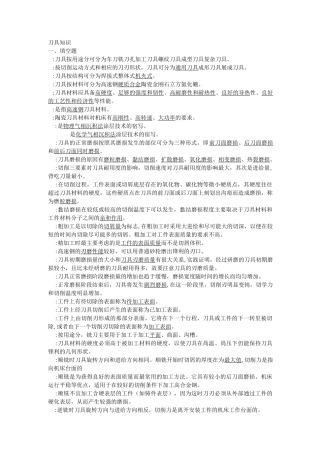 机械加工知识汇总