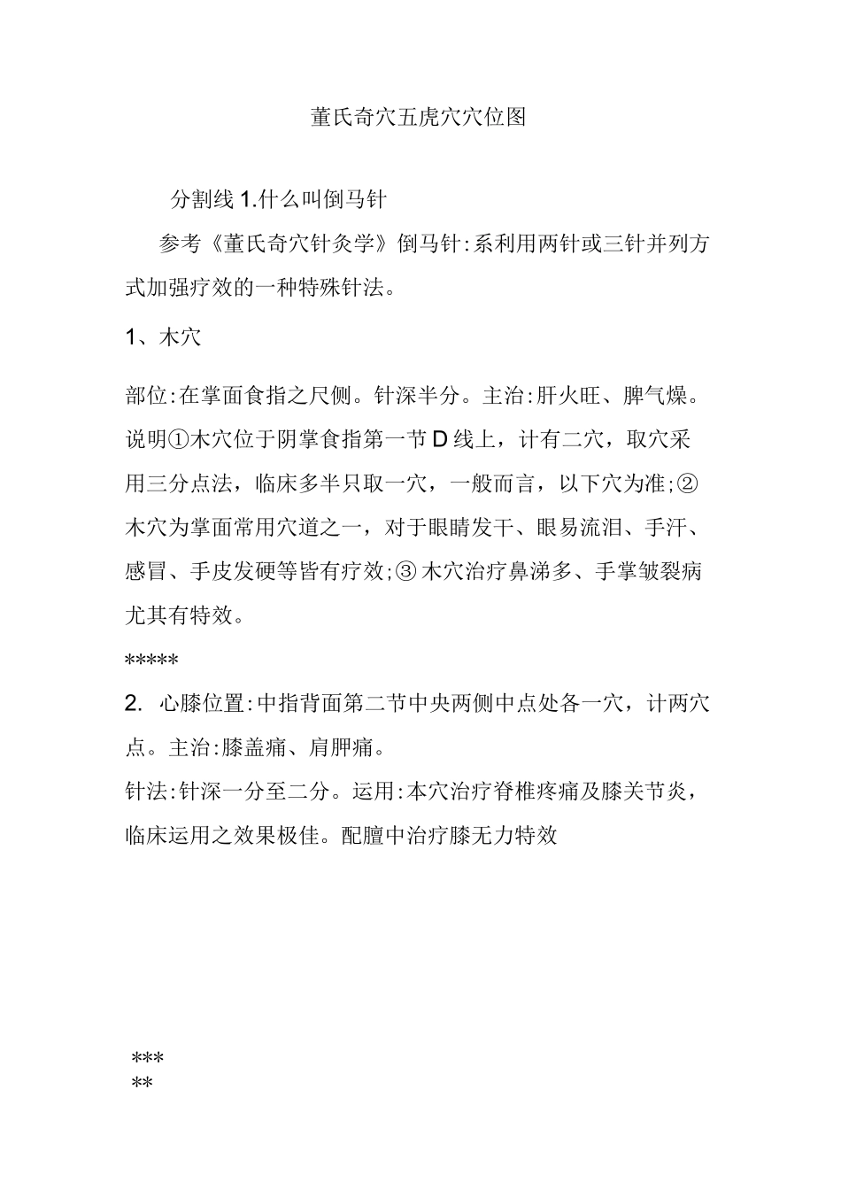 董氏奇穴 五虎穴 穴位图_第1页