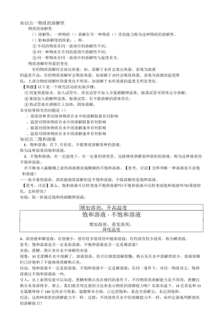 物质的溶解性