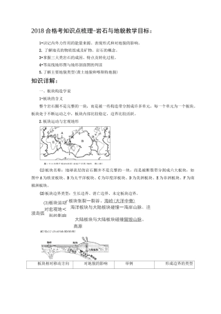 地理知识点梳理-岩石与地貌