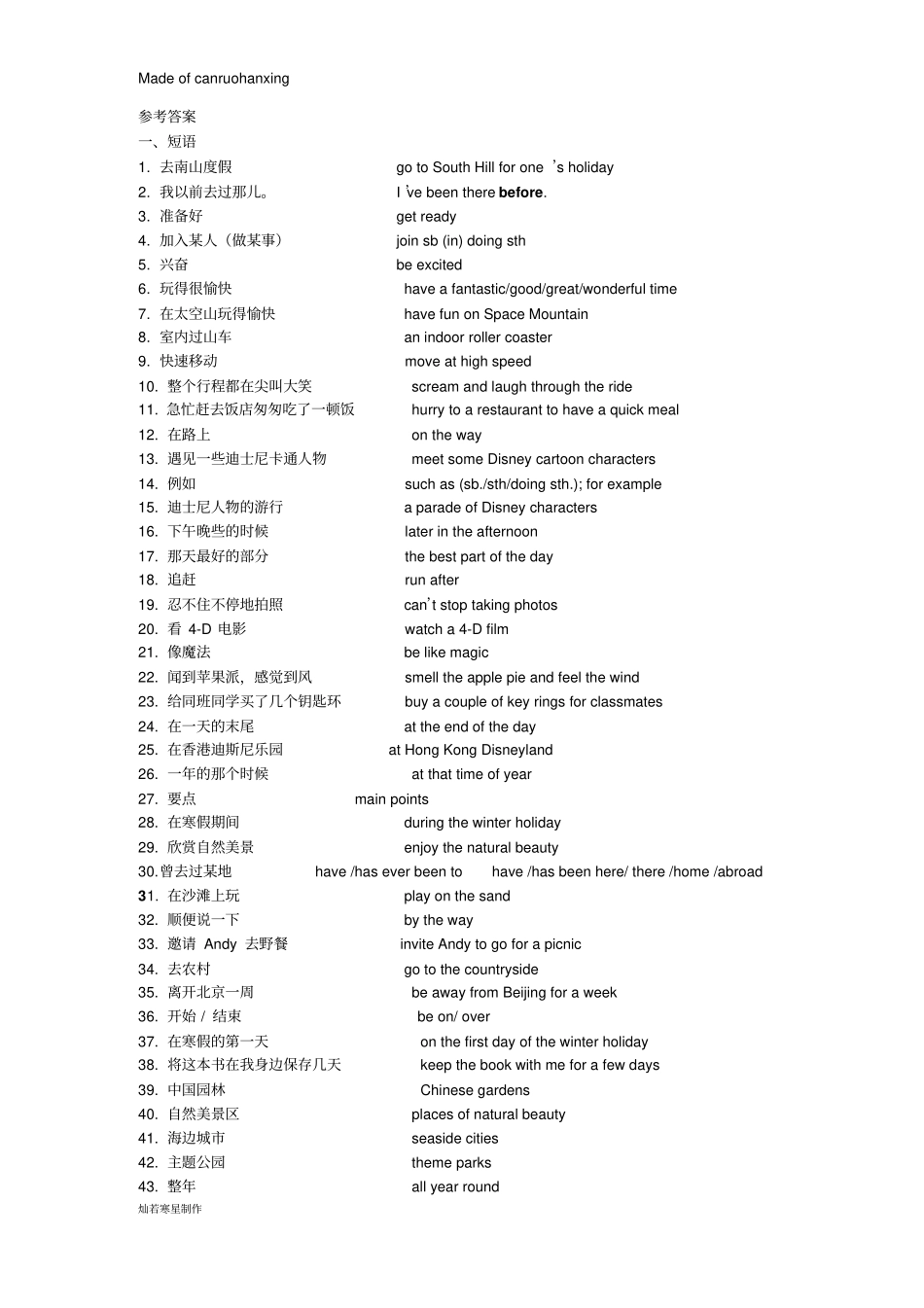 牛津译林版英语八下Unit2复习默写卷_第3页