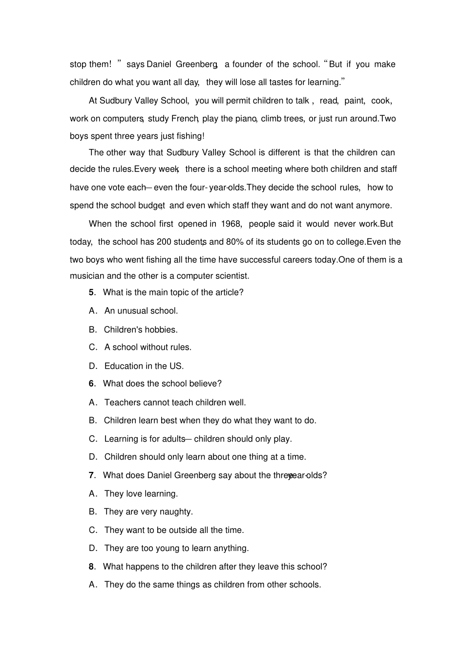 牛津译林版高中英语必修一模块综合测评1_第3页