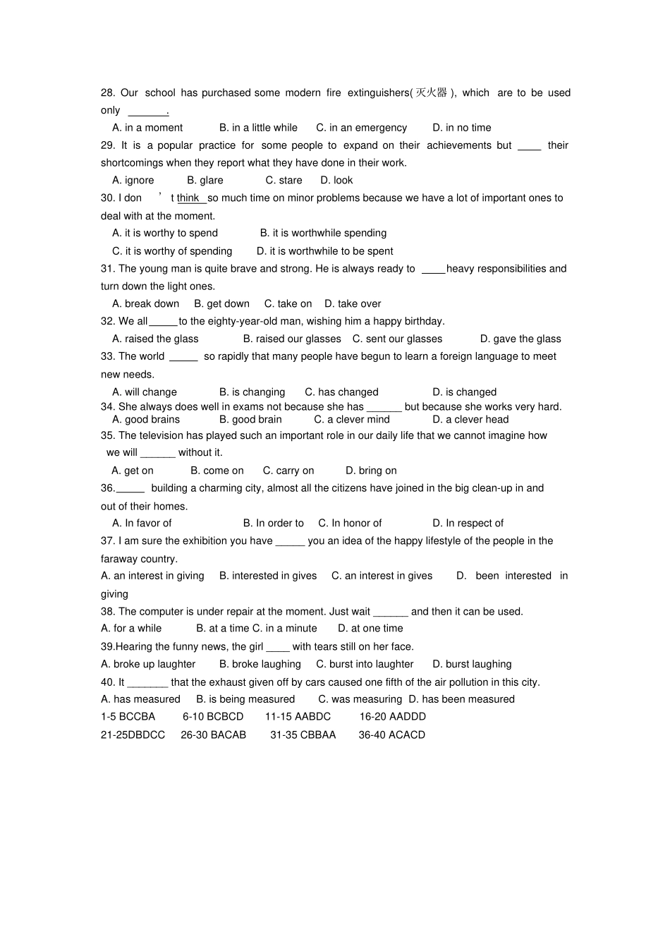 牛津译林版高中英语选修六M6U1练习zhou_第3页