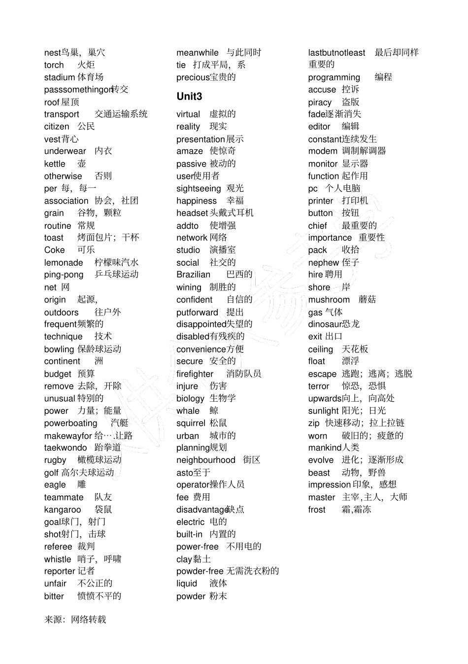 牛津高中英语模块4单词_第2页
