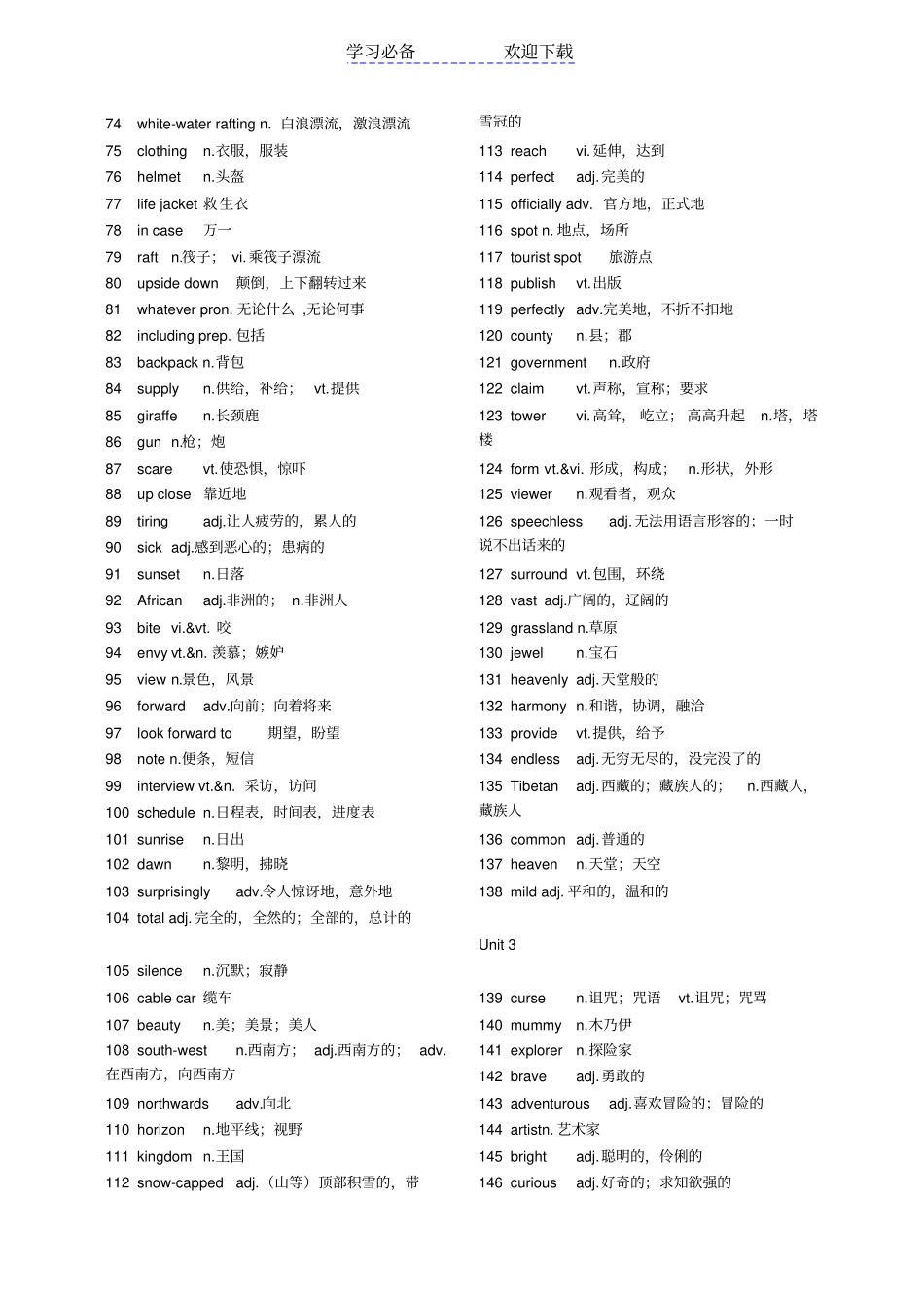 牛津高中英语模块二高一上完整单词表_第2页