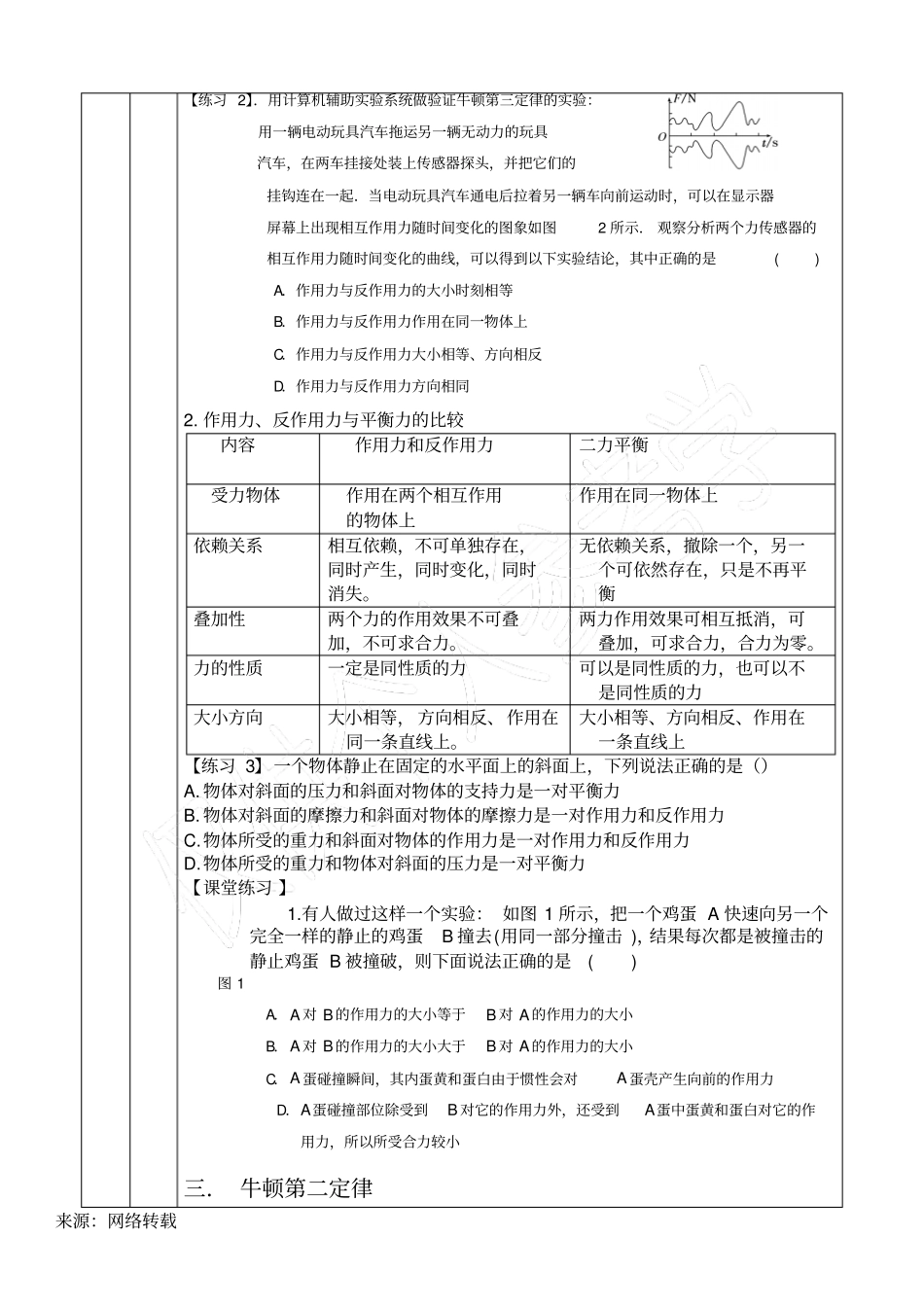 牛顿三大定律复习_第3页