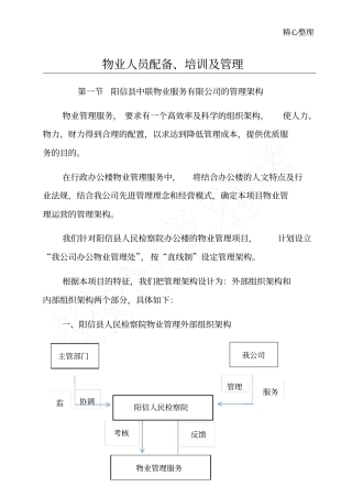 物业人员配备、培训及管理