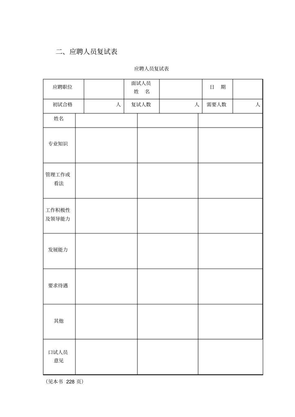 物业公司人力资源管理表格样表_第3页