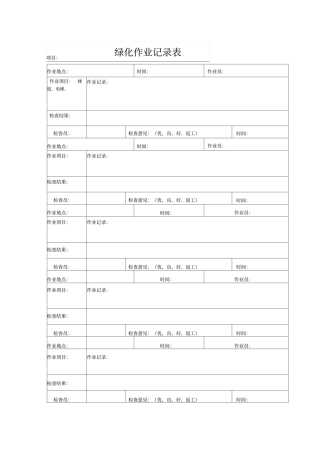 物业公司保洁卫生表格