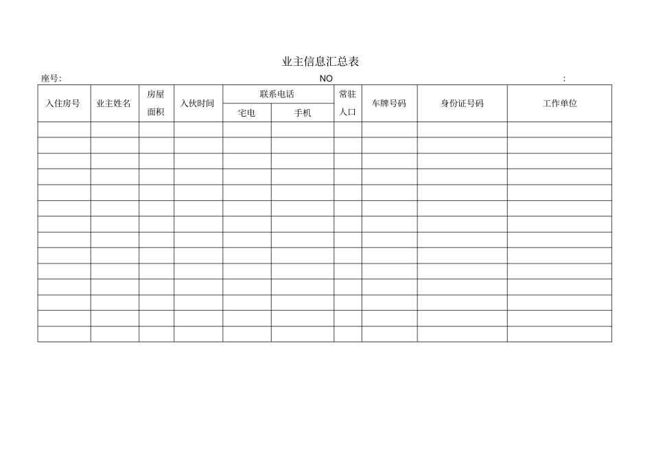 物业公司入住表格_第3页