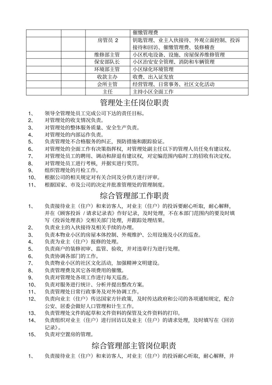 物业公司内部管理制度及程序文件_第3页