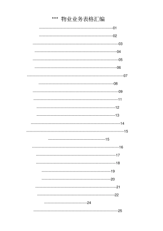 物业公司各类表格