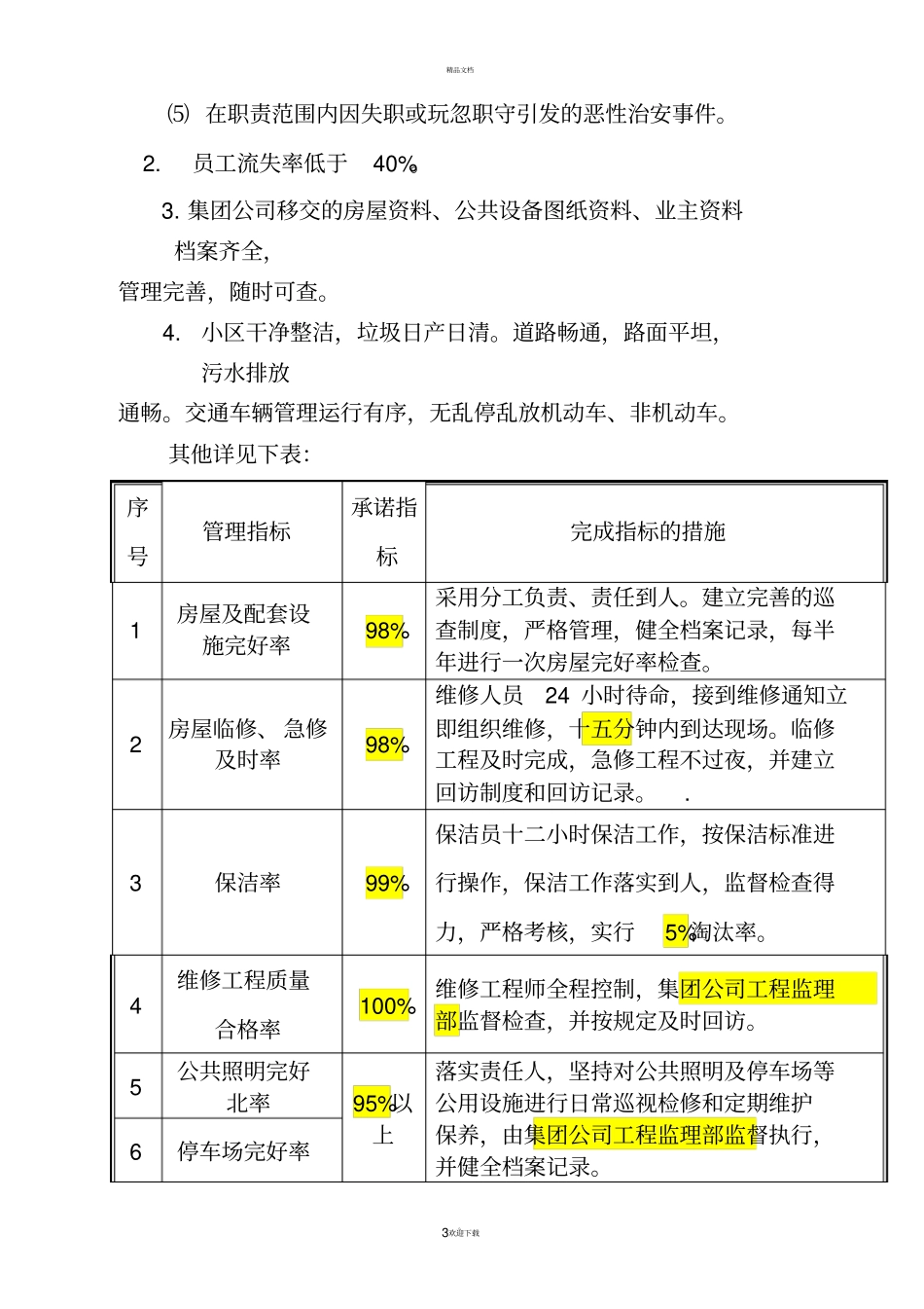 物业公司承包经营责任书自主经营_第3页