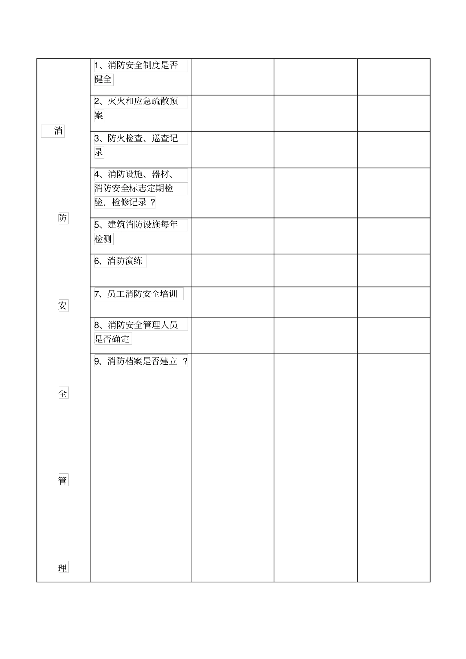 物业消防检查表_第2页