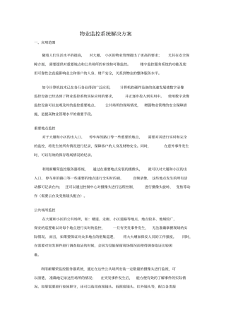 物业监控系统解决方案