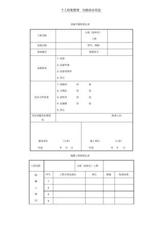 物业管理接管验收手册整理版暖通空调验收及表格