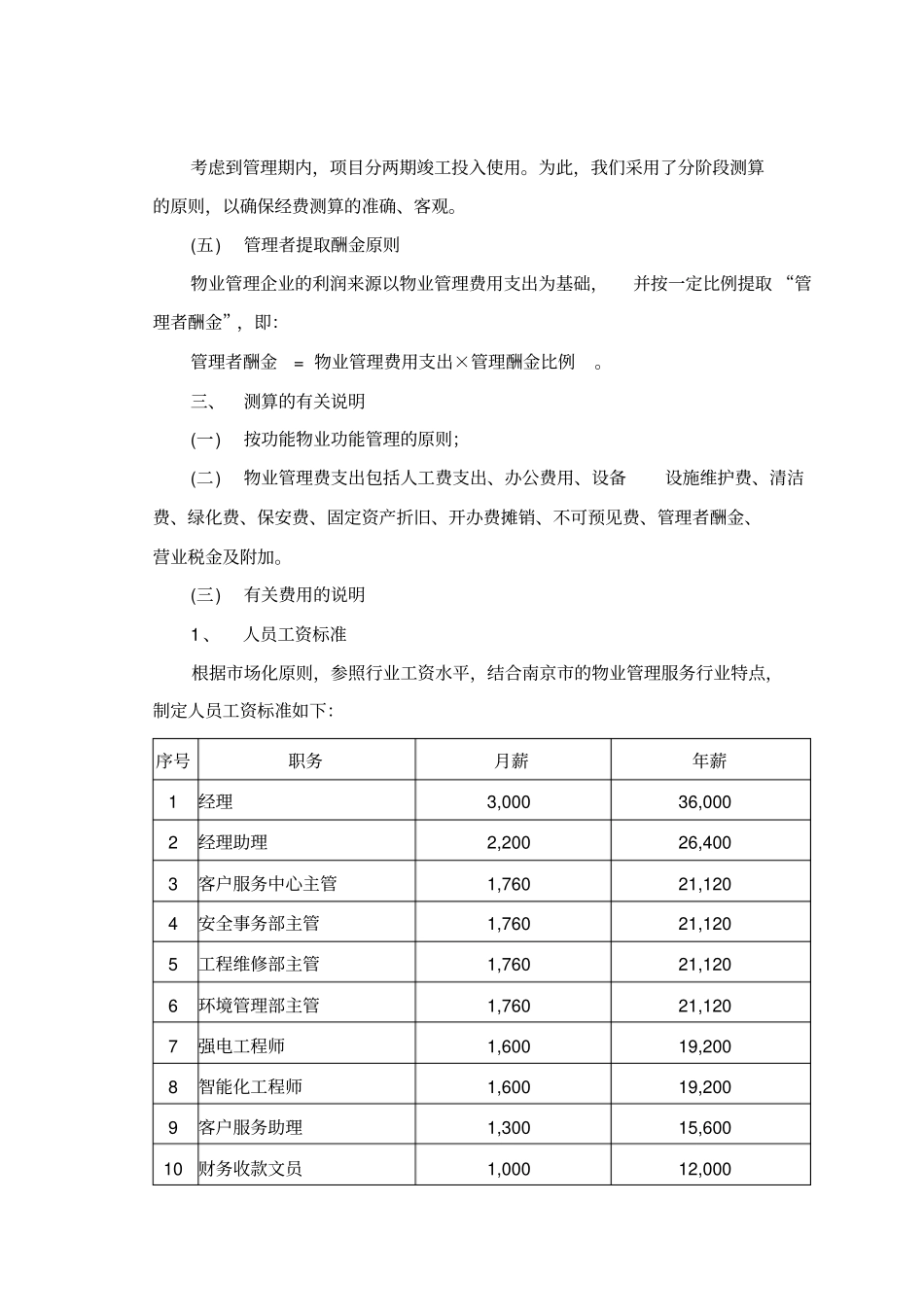 物业管理服务费报价及测算_第2页
