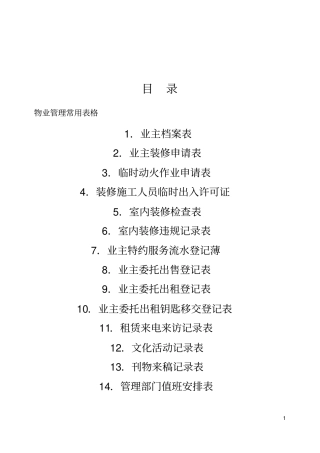 物业管理表格49