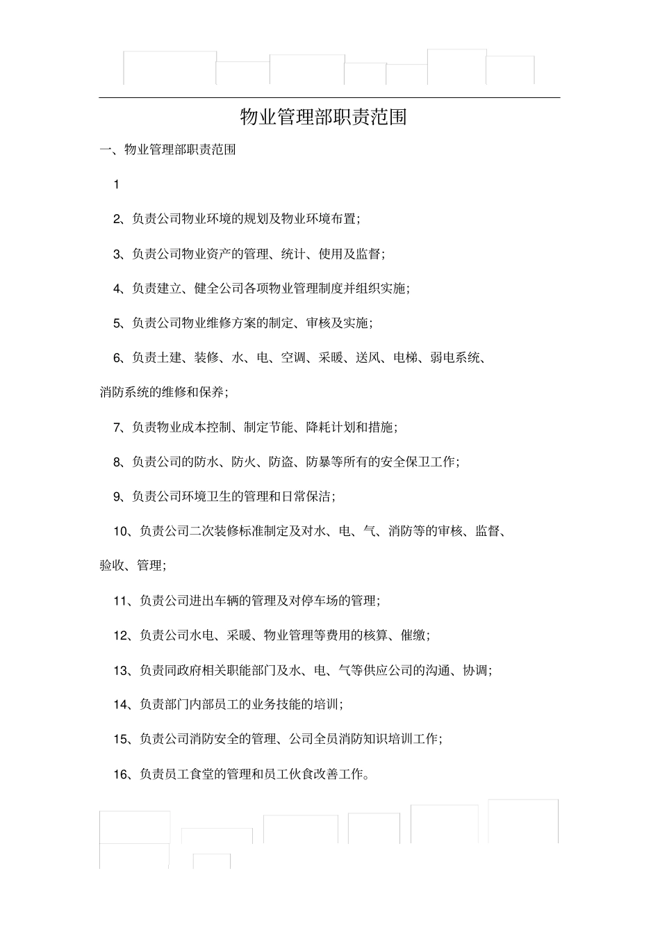物业管理部职责范围_第1页