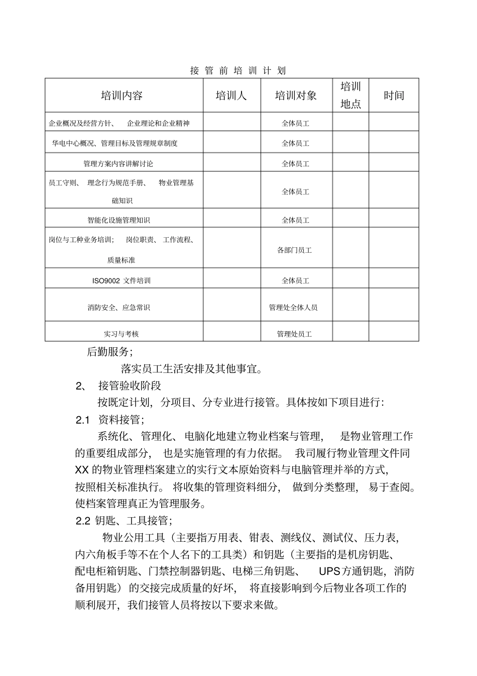 物业管理项目接管方案_第3页