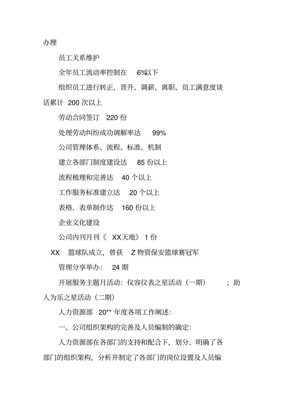 物业项目公司人力资源部年工作总结_第3页