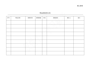 物品损耗登记表