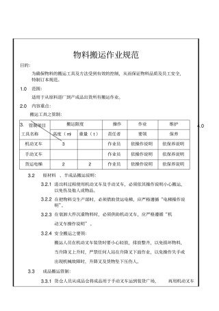 物料搬运作业规范