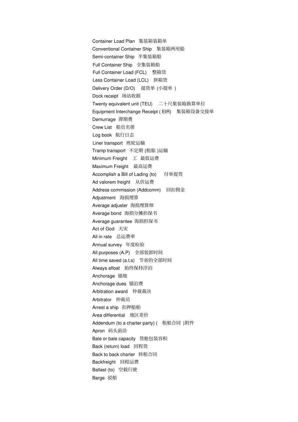 物流专业术语中英文对照_第3页