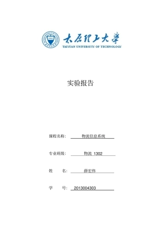 物流信息系统试验报告资料