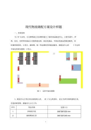 物流储配方案设计题