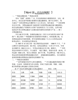 物流园商业计划书【经典商业计划书范本】