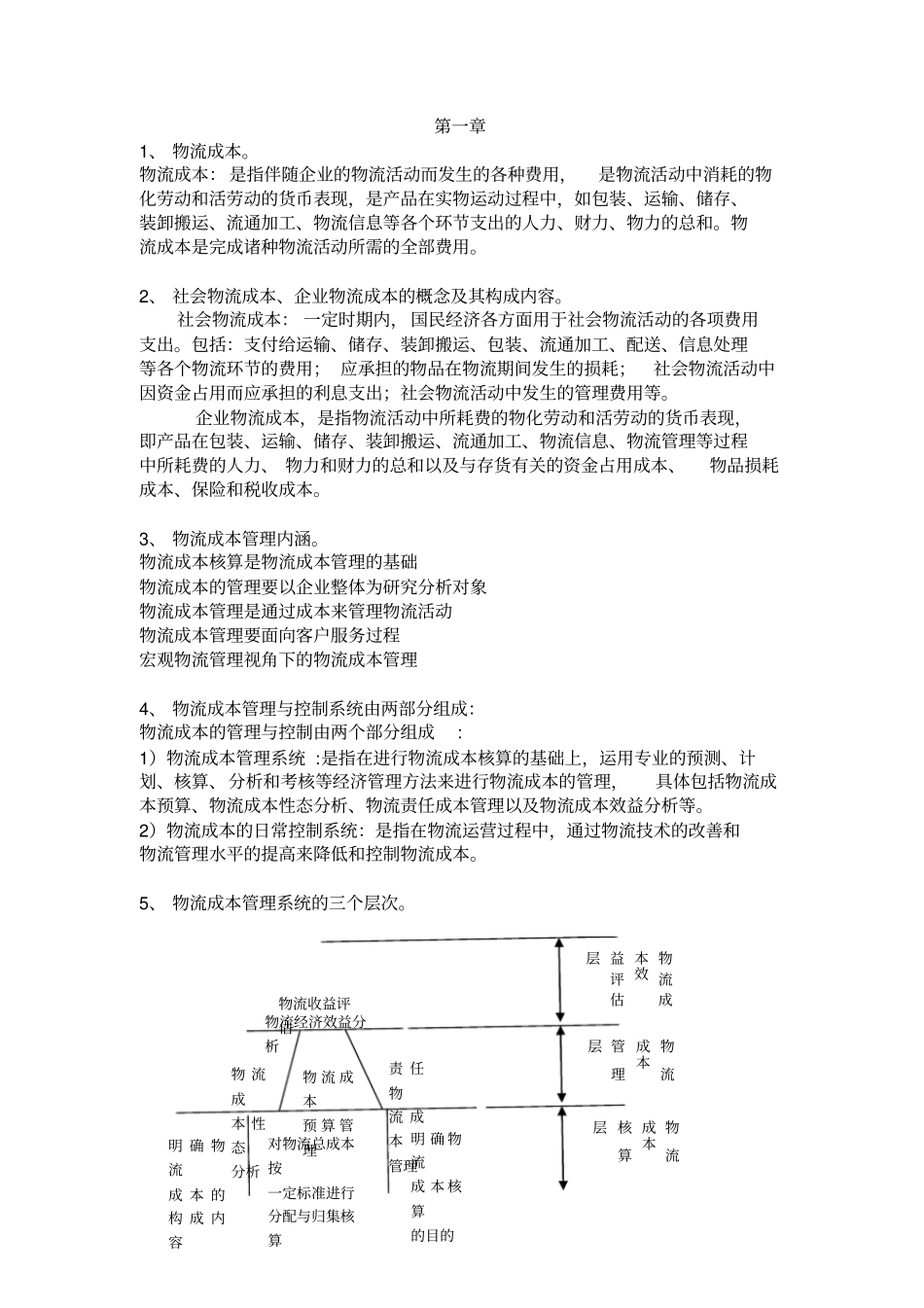 物流成本管理期末试题_第1页