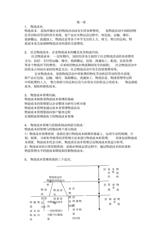 物流成本管理期末试题