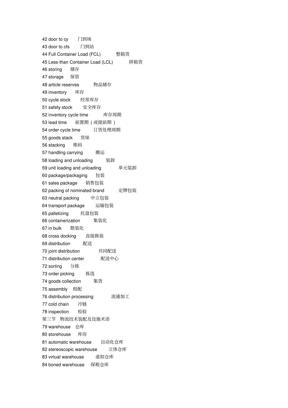 物流方面中英文术语_第2页