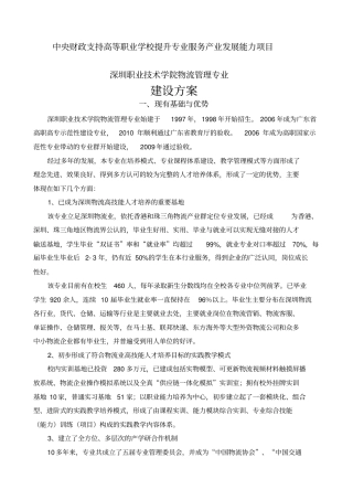 物流管理专业建设方案