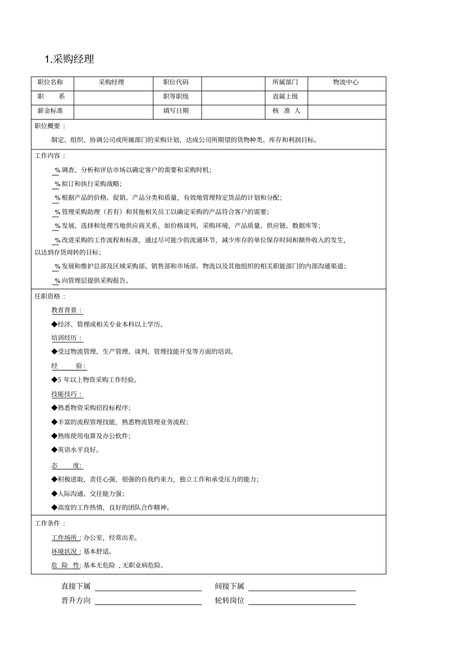 物流职业工作分析说明_第1页