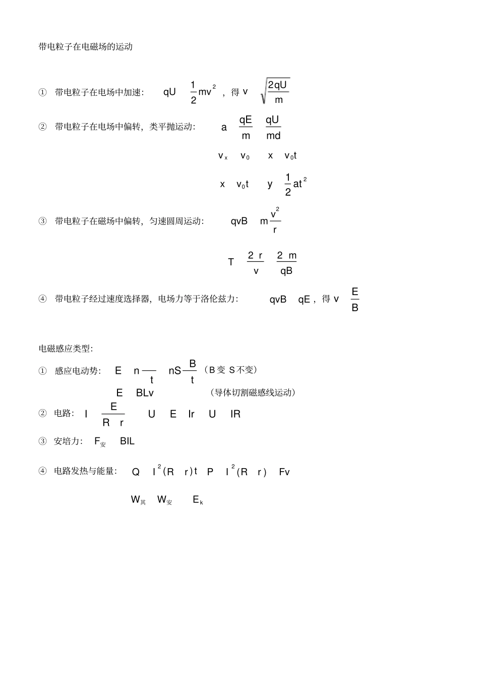 物理大题常用公式总结_第2页