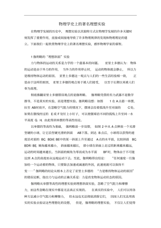 物理学史上的著名理想试验