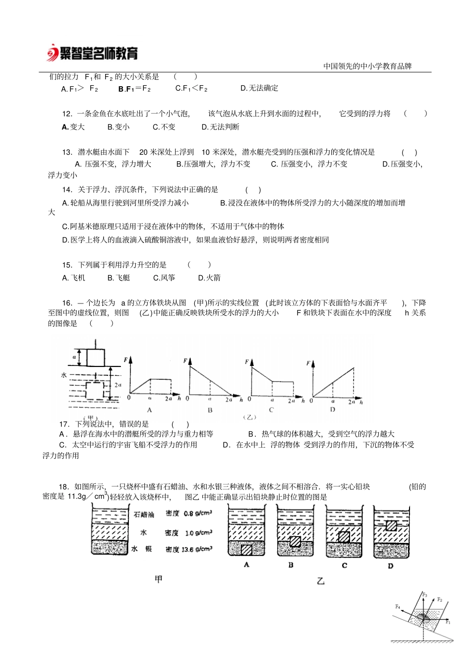 物理浮力经典难题讲解_第2页