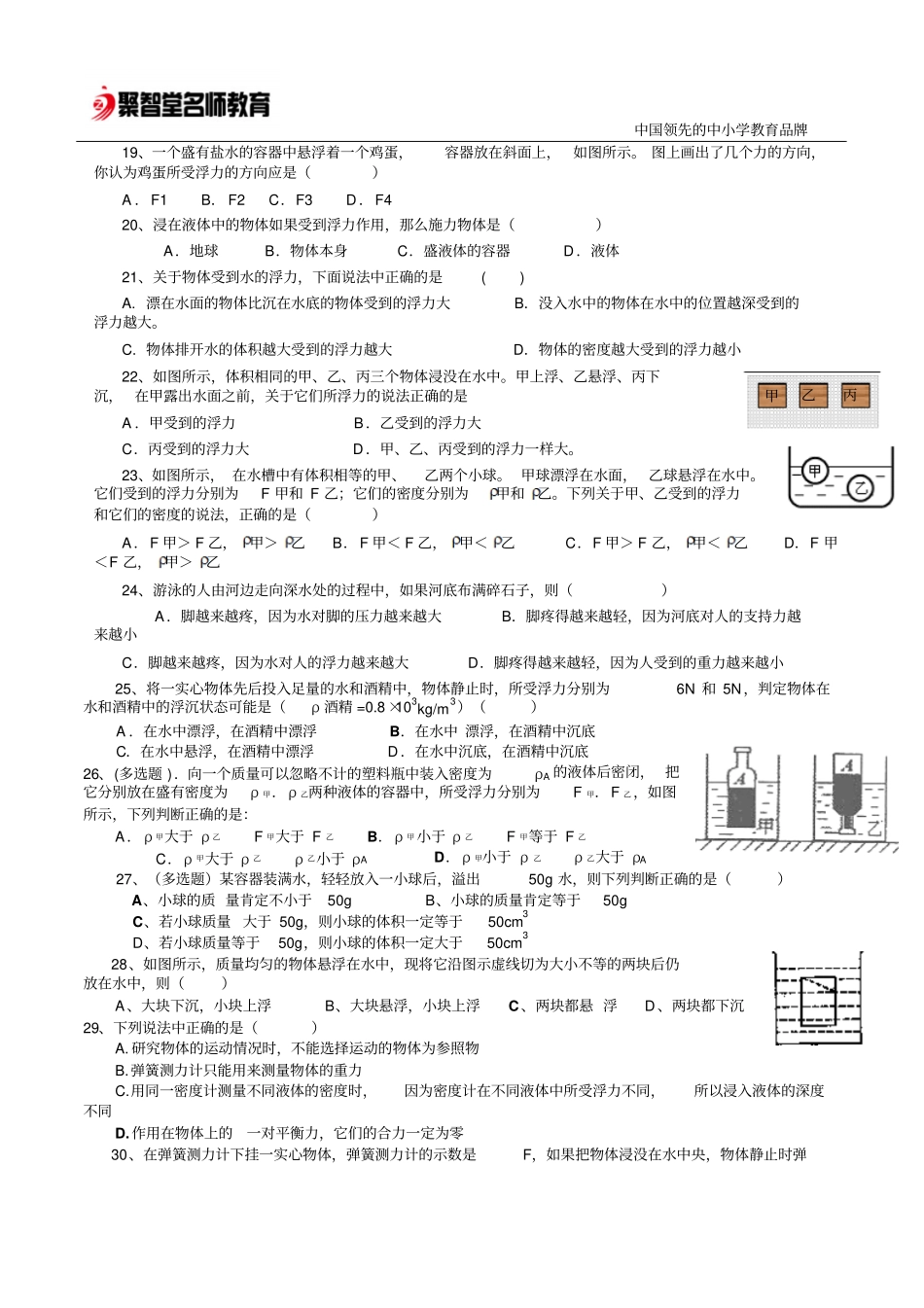 物理浮力经典难题讲解_第3页