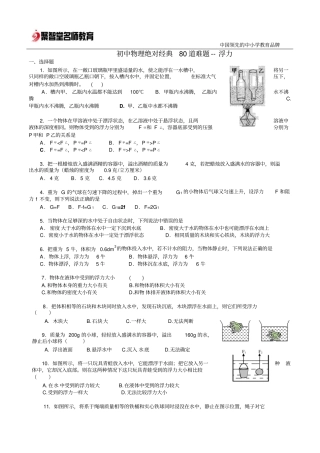 物理浮力经典难题讲解