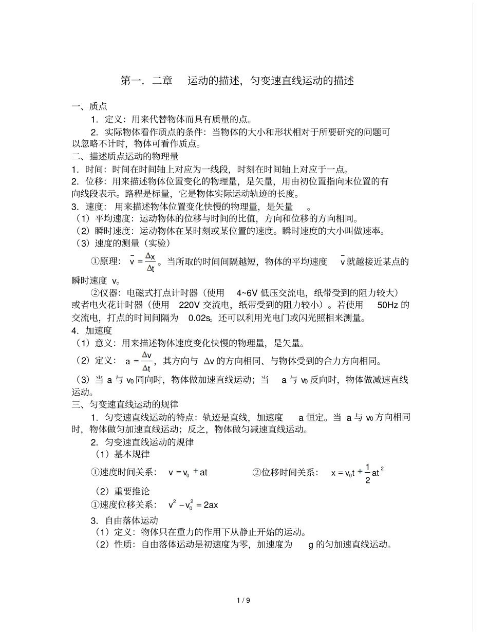 物理重点解读_第1页