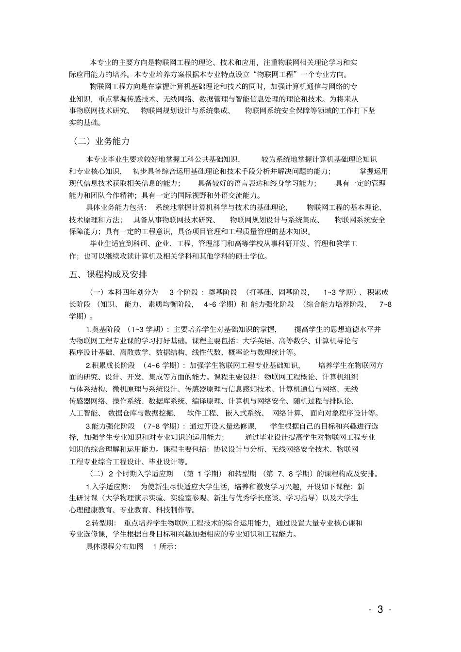 物联网工程专业培养方案_第3页